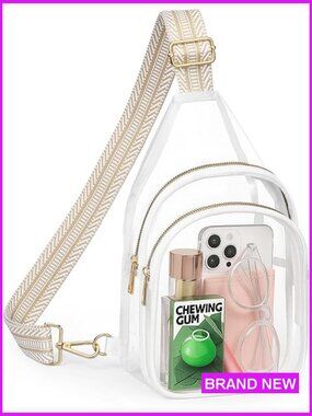 Clear Sling Bag Stadium Approved Crossbody Handbag Concerts Sports Events PVC